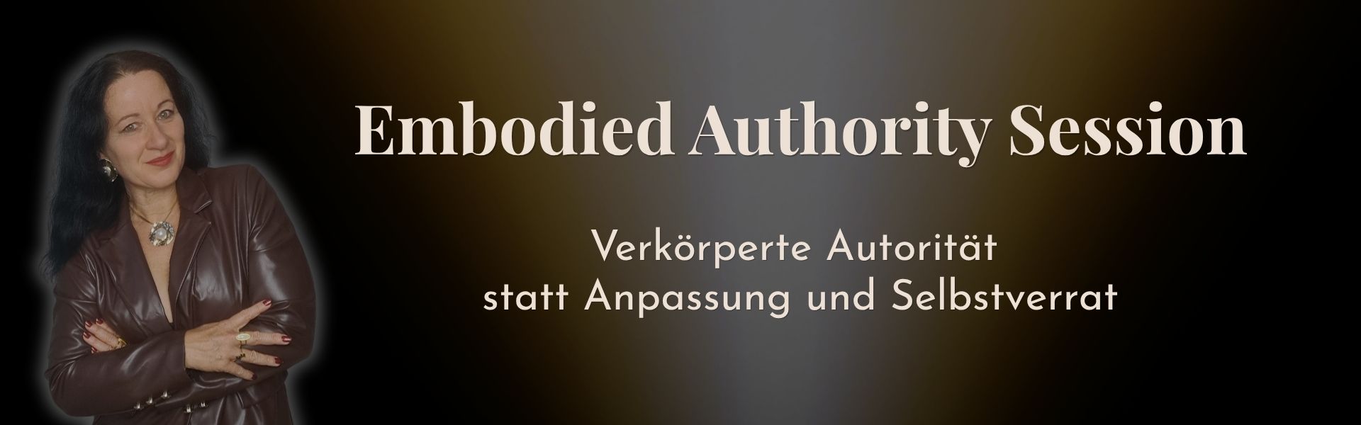 Header-Grafik mit Bild von Sandra und Text